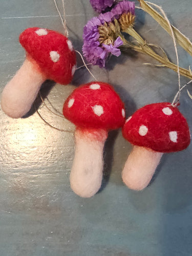 Hanging Felt Toadstools