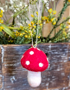 Hanging Felt Toadstools