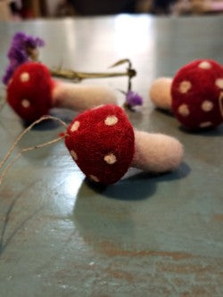 Hanging Felt Toadstools